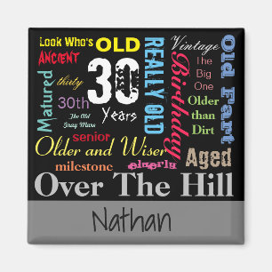 30e Happy BIrthday in een graffiti-stijl Magneet