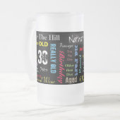 30e Happy BIrthday in een graffiti stijl Matglas Bierpul (Voorkant links)