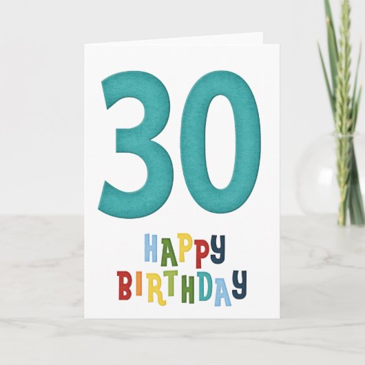 30e Happy Birthday Kaart Design 2 (Voorkant)