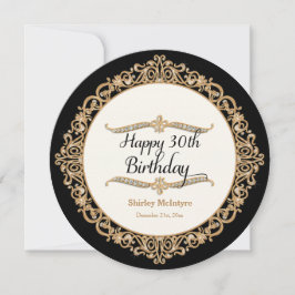 30e Happy Birthday Party Celebration Round Invite Kaart