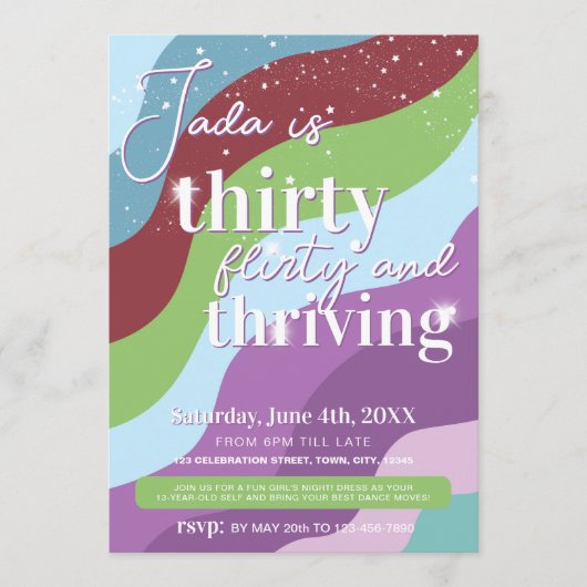 30e Invitation anniversaire Trente Flirty et prosp (Devant)