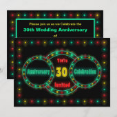 30e INVITATION D'ANNIVERSAIRE DE MARIAGE - LUMIÈRE (Devant / Derrière)