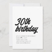 30e Invitation de fête d'anniversaire (Devant)