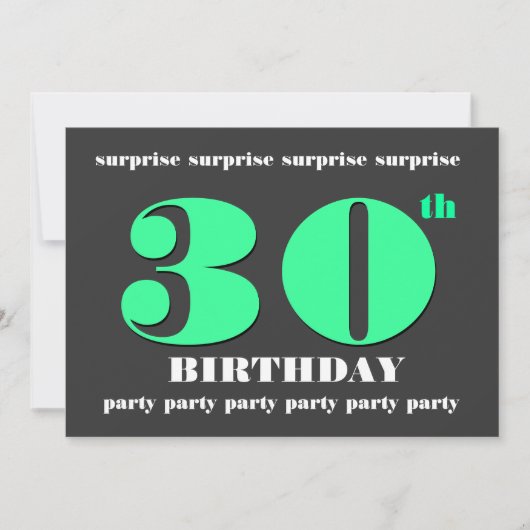 30e Invitation de la fête d'anniversaire SURPRISE (Devant)