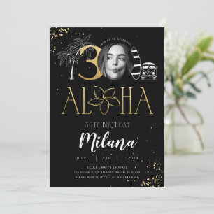 30e Invitation d'or à l'anniversaire tropical avec