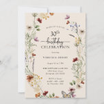 30e Invitation Florale Anniversaire<br><div class="desc">Cette invitation élégante et élégante de 30e anniversaire présente de magnifiques fleurs sauvages d'aquarelle peints à la main,  disposés comme une belle couronne parfaite avec un élégant script écrit à la main. Recherchez les éléments correspondants dans la collection de Mariages de Fleur sauvage Boho.</div>