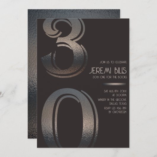 30e Invitation minimaliste (Devant / Derrière)