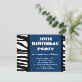 30e Invitations Blue Zebra (Debout devant)