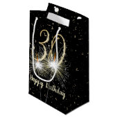 30e jaarsparkler op zwart klein cadeauzakje (Voorkant Gekanteld)
