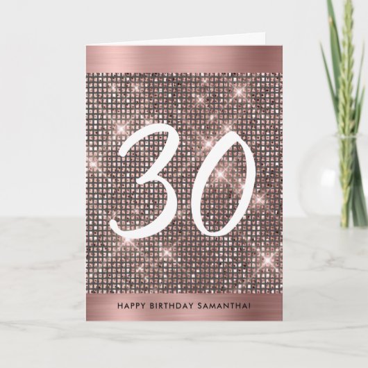30e Joyeux Anniversaire Carte Chic tendance (Devant)