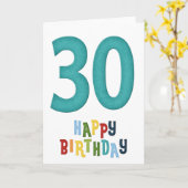 30e Joyeux Anniversaire Carte Design 2 (Fleur jaune)