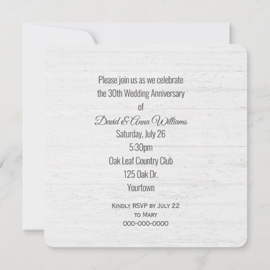 30e Jubilea krans op hout Kaart (Achterkant)