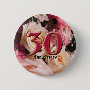 30e Jubileum Buttonnen Ronde Button 5,7 Cm