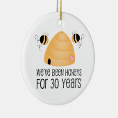 30e Jubileum Couple Gift Keramisch Ornament (Rechts)