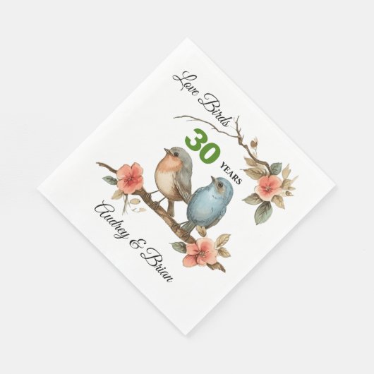 30e Jubileum gepersonaliseerde servetten (Hoek)