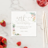 30e Jubileum Heart Script Rozen Bloemen Servet (Insitu)