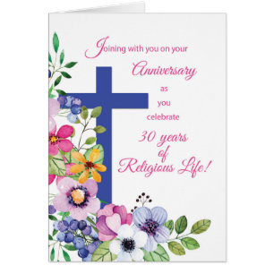 30e Jubileum Nun Religious Life Cross, Flowers