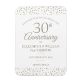 30e Jubileum Opslaan Datum Hartelijk Confetti Magneet (Verticaal)