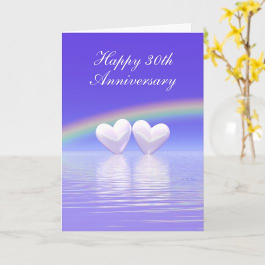 30e Jubileum Parelharten (groot) Kaart (Gele Bloem)