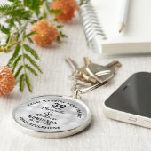 30e Jubileum Pearl Wedding Gift Personalized Sleutelhanger (Zijkant)