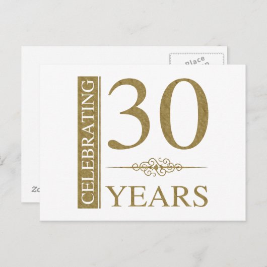 30e Jubileum voor bruiloft Briefkaart (Voorkant / Achterkant)