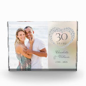 30e Jubileum voor bruiloft Elegant Pearl Heart Fotoblokken (Voorkant)