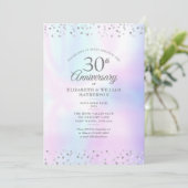 30e Jubileum voor bruiloft Parelharten Confetti Kaart (Staand voorkant)