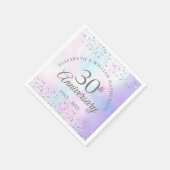 30e Jubileum voor bruiloft Parelharten Confetti Servet (Hoek)