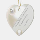 30e Jubileum voor bruiloft Pearl Heart Keramisch Ornament (Links)