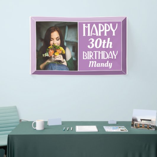 30e Lavender Art Deco Foto van Birthday Spandoek (Beurs)