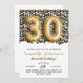 30e Luipaard Fabulous Glam Verjaardag Uitnodiging (Voorkant / Achterkant)