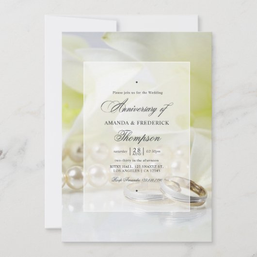 30e Mariage Pearl Anniversaire Photo Invitation (Devant)
