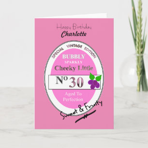 30e mijlpaal Verjaardag Grappige wijn gepersonalis Kaart
