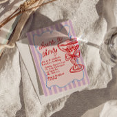 30e roze getekende kleurrijke champagneglas verjaa kaart