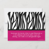 30e roze Zebra Kaart (Achterkant)
