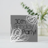 30e Swirl Invitations personnalisées avant et arri (Debout devant)