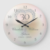 30e trouwdag prachtige parel hart grote klok (Voorkant)