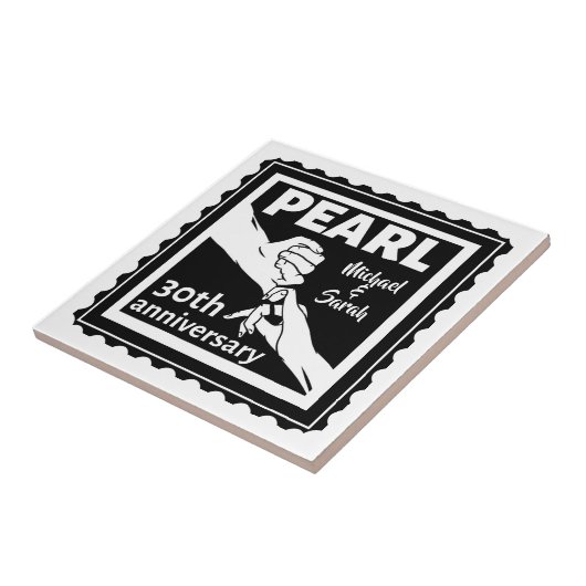 30e trouwdag zwart-wit romantisch tegeltje (Zijkant)