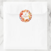 30e trouwjubileum herfst bloemen ronde sticker (Tas)