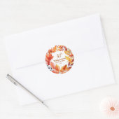 30e trouwjubileum herfst bloemen ronde sticker (Envelop)