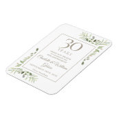 30e trouwjubileum Save the Date gebladerte Magneet (Linkerzijde)