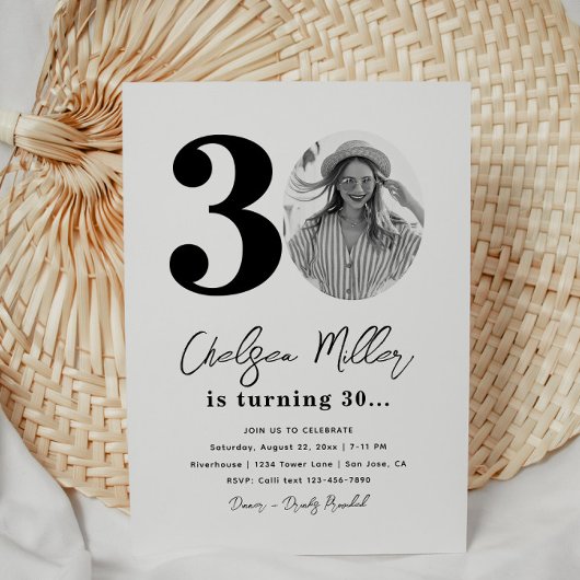 30e uitnodiging van de Birthday Party | 30e verjaa