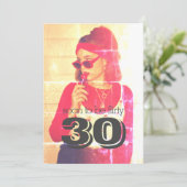 30e uitnodiging van de verjaardag (Staand voorkant)