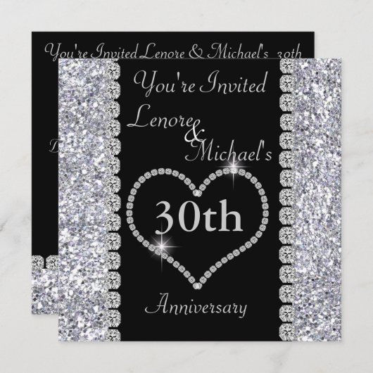 30e uitnodiging van een partij van de Jubileum (Voorkant / Achterkant)