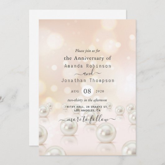 30e uitnodiging voor het Jubileum van het parelhuw (Voorkant / Achterkant)