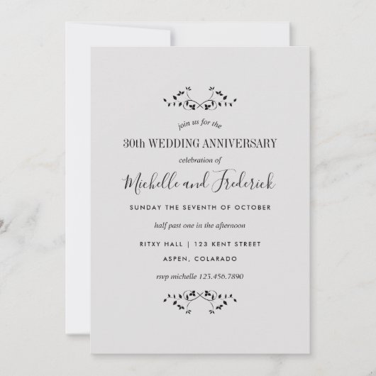 30e uitnodiging voor het Jubileum van het parelhuw (Voorkant)