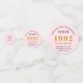 30e verjaardag 1992 Elegant Gold Pink Grey Confetti (Achterkanten)