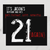 30e verjaardag - 21 wederom - uitnodiging van de v (Voorkant / Achterkant)