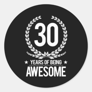 30e verjaardag (30 jaar Geweldige) Ronde Sticker