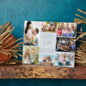 30e verjaardag 7 Foto Collage Two Tone Dusty Blue Fotoplaat (Zijkant)